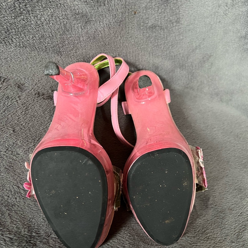 Ellie small platform heels pink flowers - Picture 3 of 7